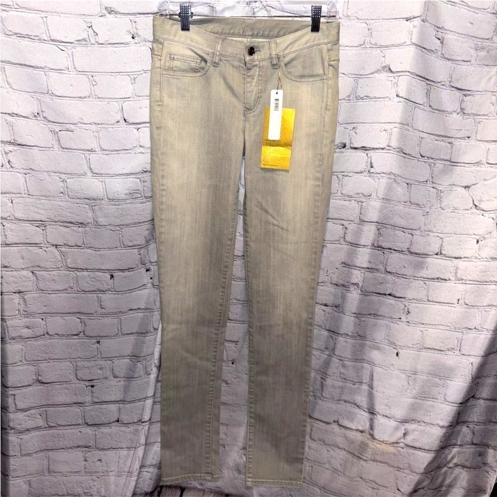 Donna Karan Light Gray Wash Denim Jeans Straight Leg Size 2 NWT MRSP $550